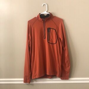 REI Orange Quarter Zip Long Sleeve Pullover